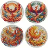 4Pcs Diamond Painting Wooden Animal Placemats with Holder Diamond Art Place Mats