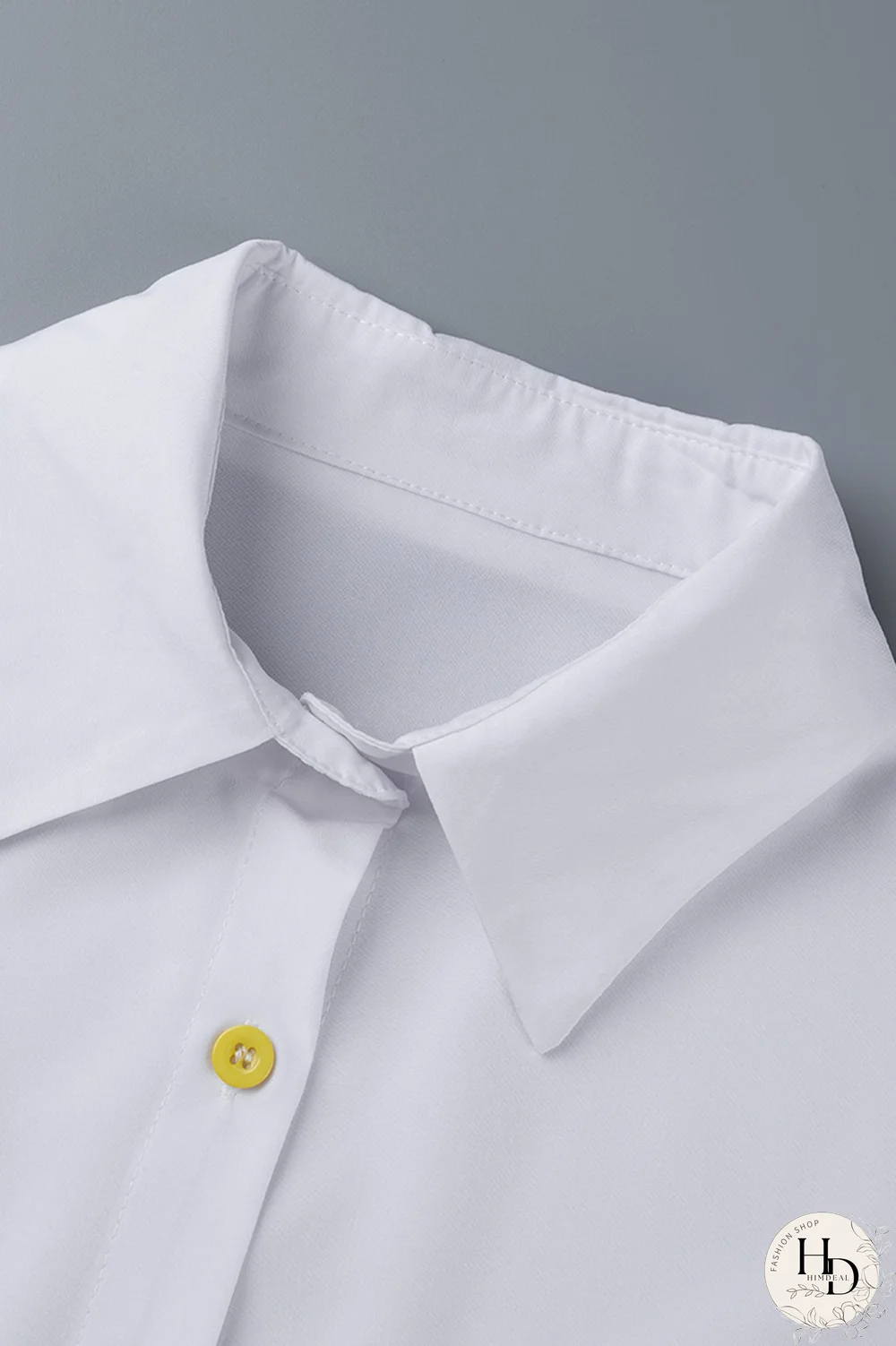 Yellow Casual Print Patchwork Turndown Collar Shirt Dress Dresses