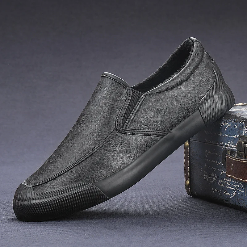 Yyvonne Walk Men's Shoes Cotton Shoes Men's Casual Leather Shoes Korean Trend Low-Top Shoes Autumn And Winter Shoes 9101 9153