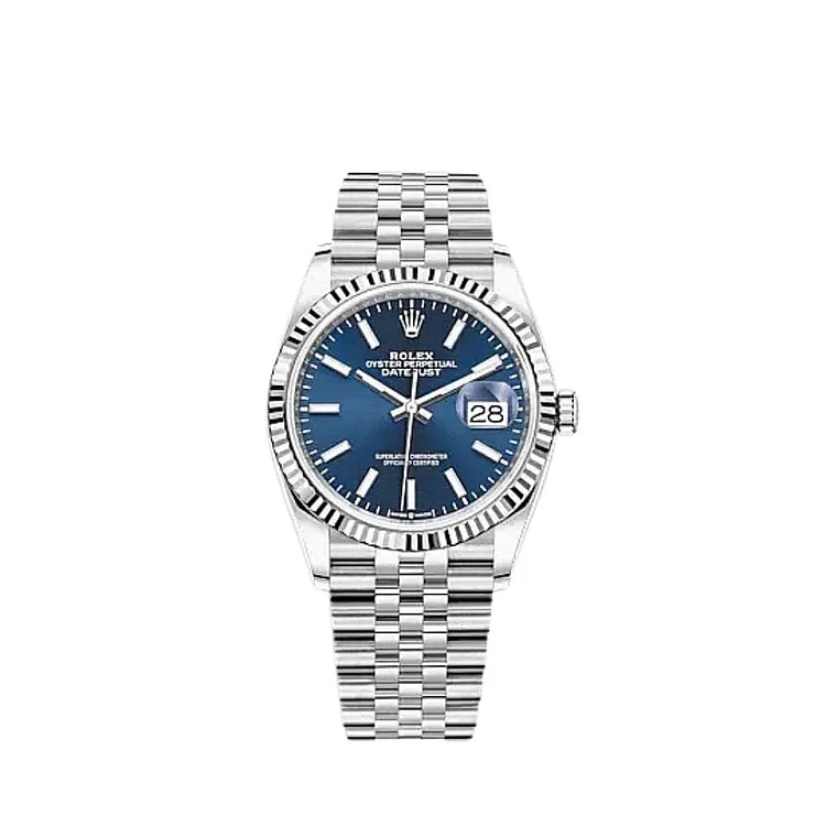 Rolex Datejust 126234 White Gold Stainless Steel Blue Dial Jubilee