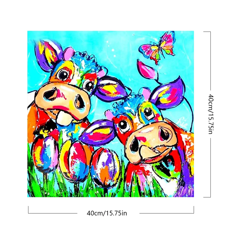 DIY Paint By Number 40*40cm - Abstract Cow
