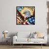 Glass Painting Eagle-11CT Stamped Cross Stitch 45*45cm/17.72*17.72in tapestrymarket