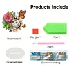 (US Only)2D Flat Flower Cat DIY Desktop Diamond Art Kits Double-Sided Bedroom Table Decor