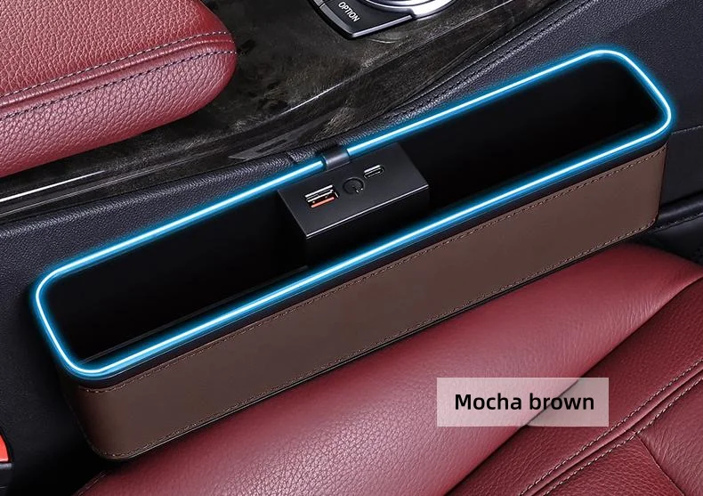 Colorful LED light car gap storage box