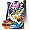 Diamond Painting -DIY Round Partial AB Drill Animal Stained Glass（45x55cm）