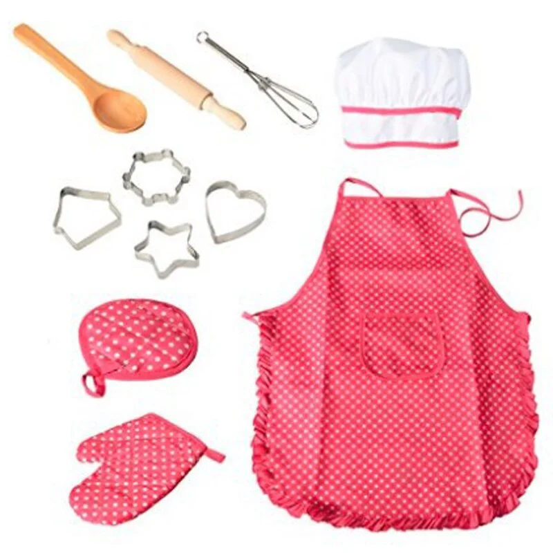 Children's Baking Kitchen Toys Girls Cooking Utensils Children's Kitchen Supplies Set Baking Tools Cake Apron Chef Clothes