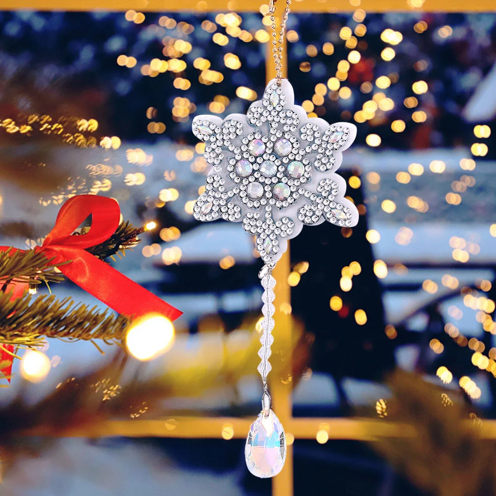 4pcs Christmas Snowfla Wind Chimes Holiday Party Indoor Outdoor Hanging Decoration