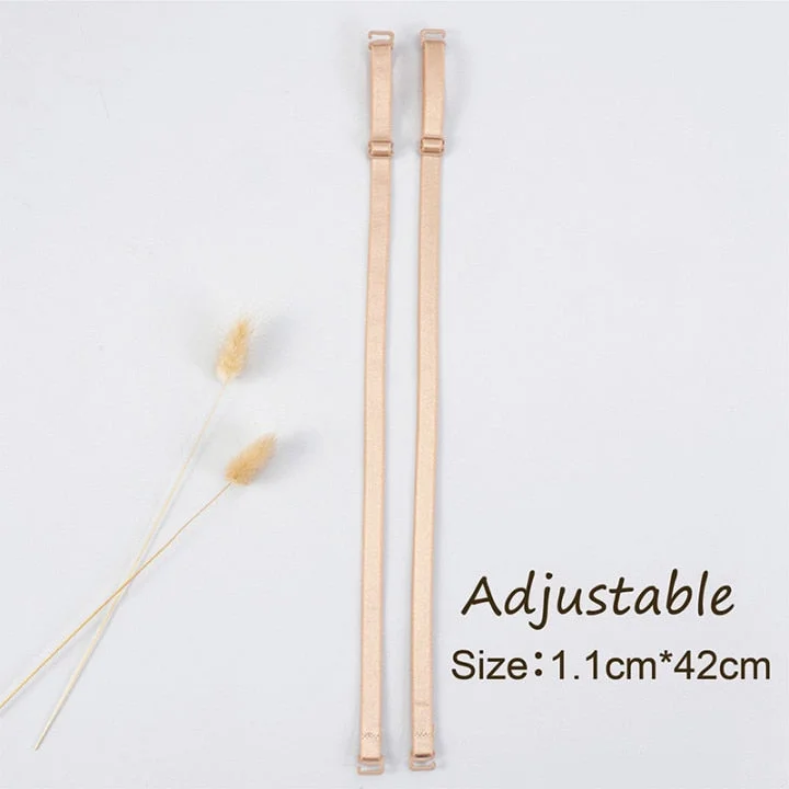 1Pair 1.1cm Width Women Slip Resistant Bra Straps Women Double Shoulder Elastic Brassiere Lady Bra Strap Accessories Lingerie