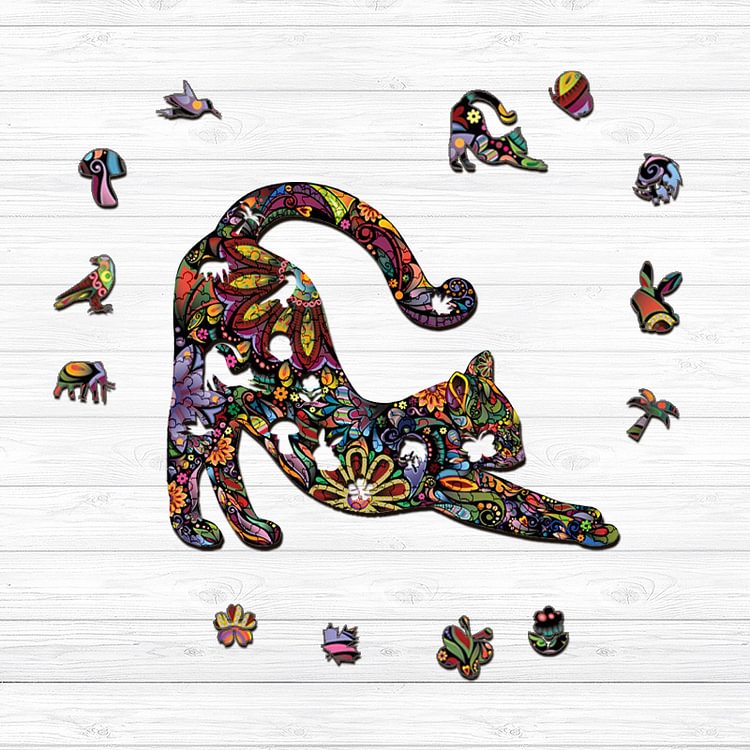 Sunnypuzzle™-Stretching cat Wooden puzzle