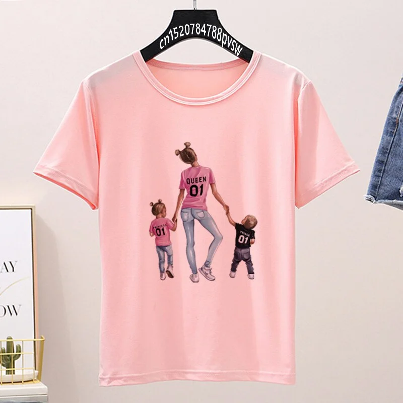Family Matching Mam and Me Pink T-shirt Mother Daughter Tshirt Mommy And Me Shirt Set Vacation Shirt Set Mother's Day Drop Ship