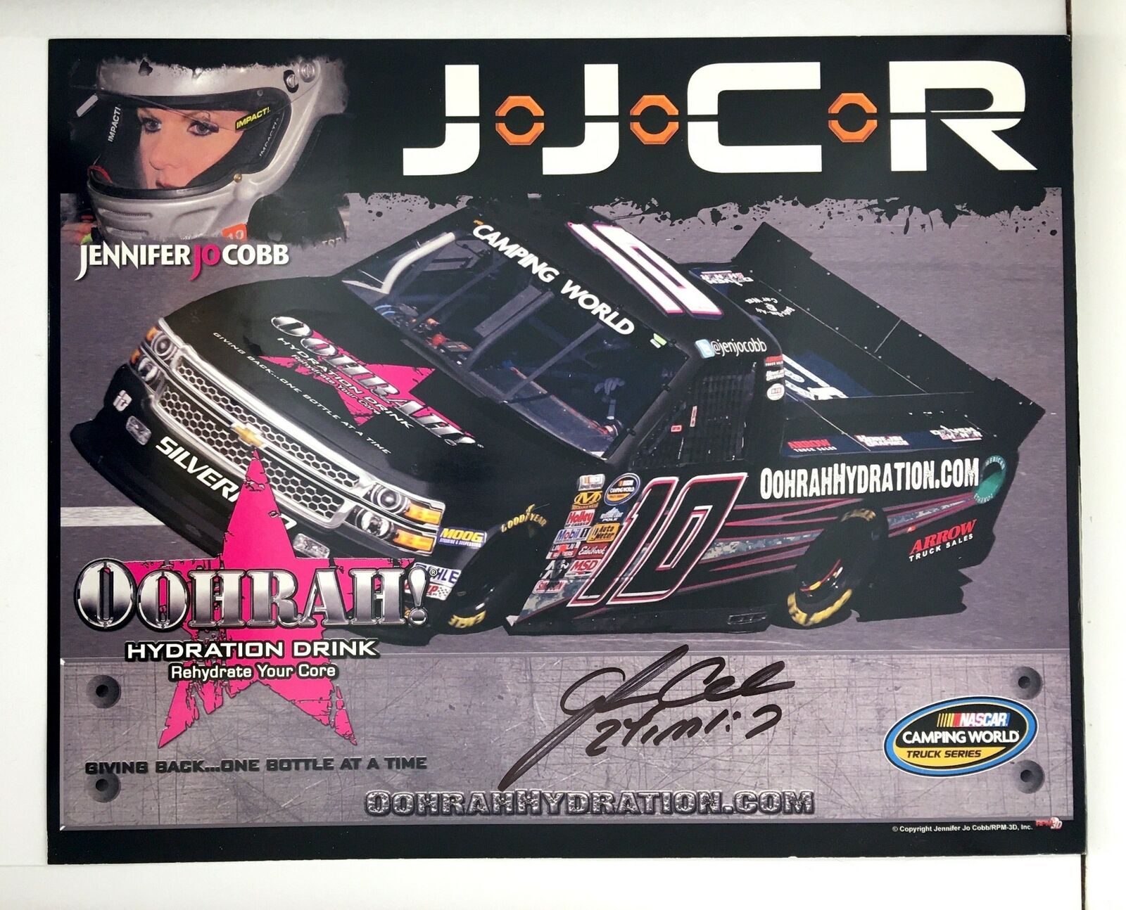 Jennifer Jo Cobb Signed 8x10 Photo Poster painting Promo Hero Card Postcard NASCAR  SHIP Au