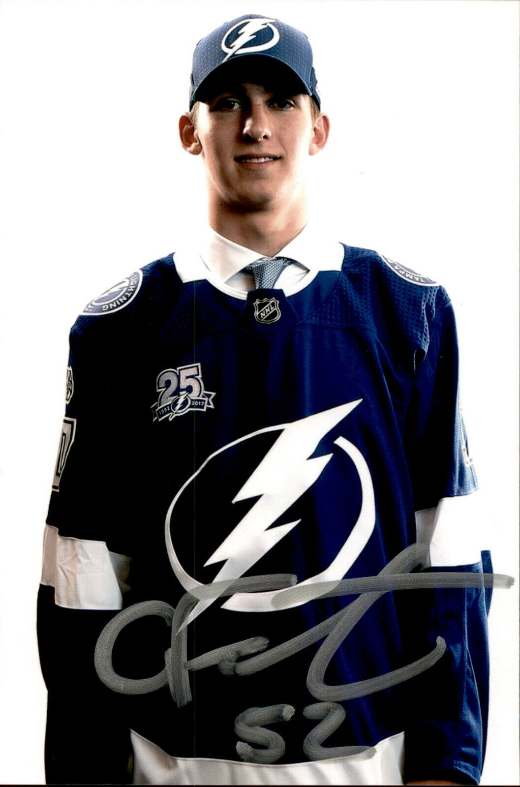 Cal Calan Foote SIGNED 4x6 Photo Poster painting TAMPA BAY LIGHTNING #4