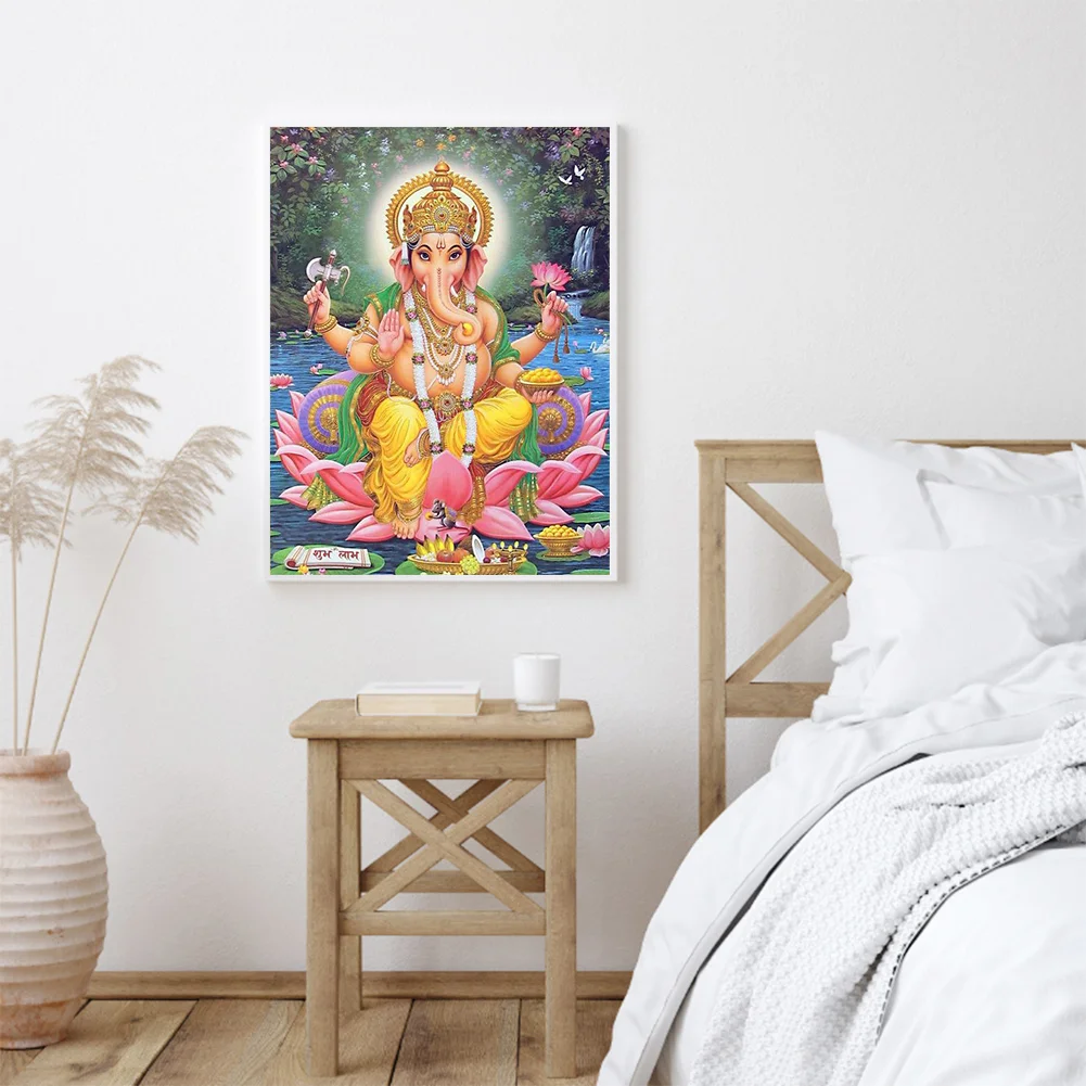 Diamond Painting - Full Round Drill - Buddha Elephant(30*40cm)