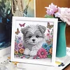 5D DIY Partial Special Shaped Drill Diamond Painting Kit Dog Decor With Frame Kit 18x18cm