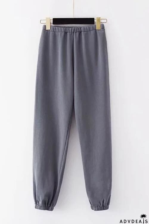 Solid Elastic Joggers