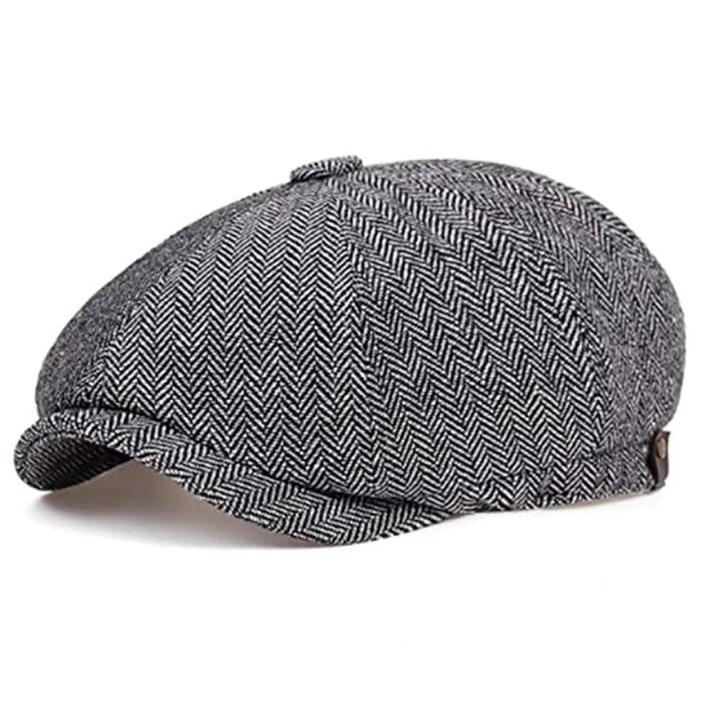 NEWSBOY HATS VINTAGE HERRINGBONE OCTAGON CAP TOMMY SHELBY PEAKY ...