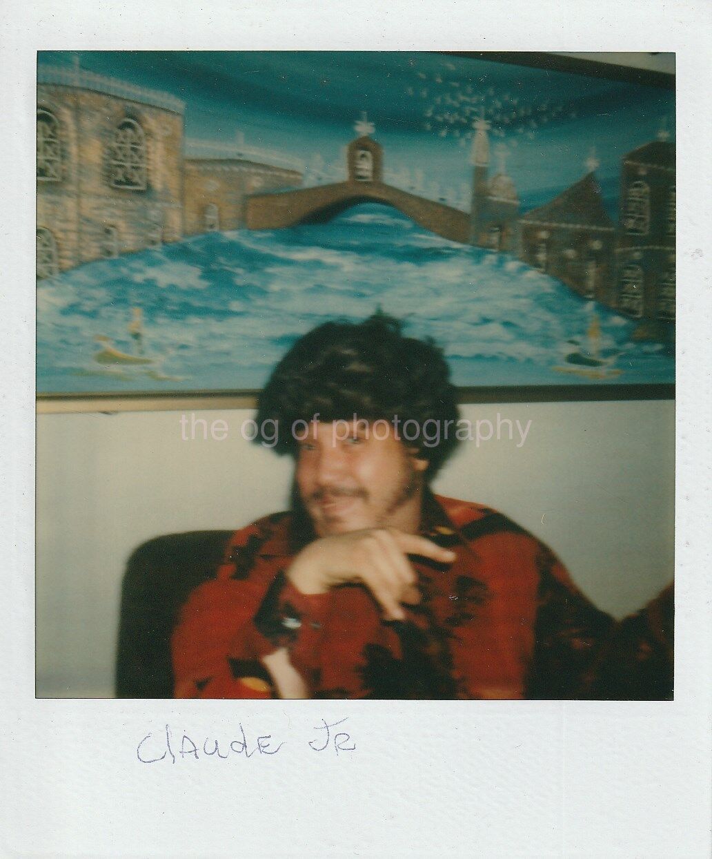 FUNKY CLAUDE Vintage POLAROID Found Photo Poster paintingMan Art COLOR 85 26 I