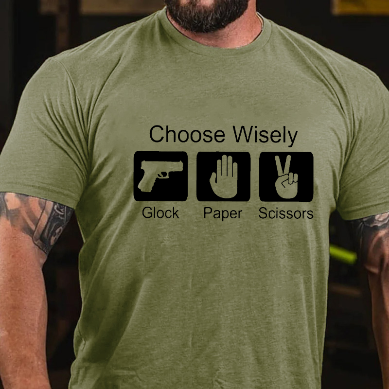 Choose Wisely Glock Paper Scissors T-shirt ctolen