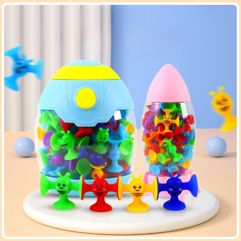Hot Sale New Bee Sucker Varied Soft Building Blocks Suction Music Sticky Music Educational Children’s Toys