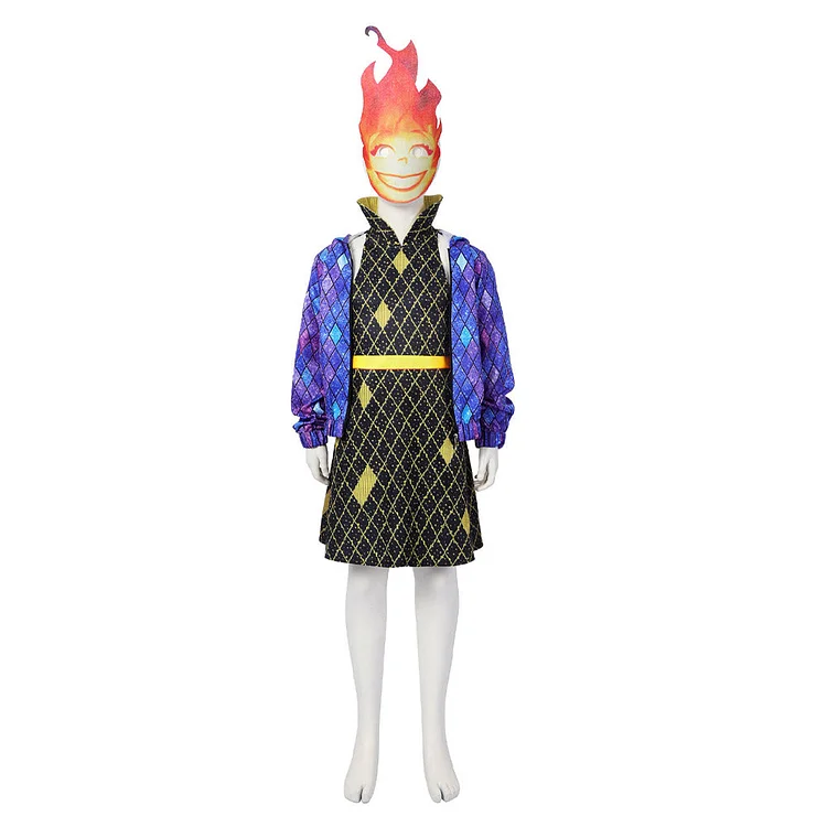 Kids Children Elemental 2023 Ember Outfits Cosplay Costume Halloween Carnival Suit