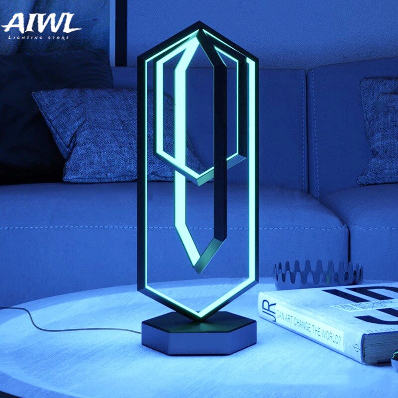 Modern Creative RGB Remote Control Table Lamp APP Atmosphere Metal Light Living Room Bedroom Decoration desk Lamps Bedside Lamp