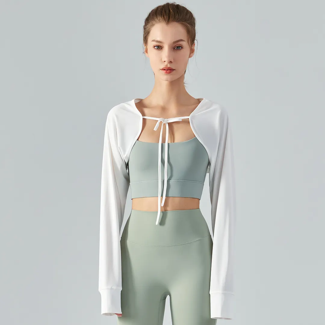 Buy Hergymclothing Mineral Gray Green long sleeve sun-protective shawl lightweight thin outer cardigan shirt at an affordable price
