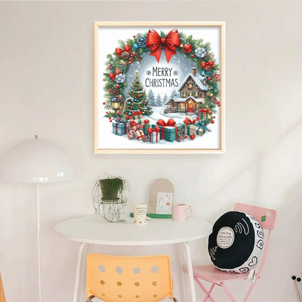 14CT Full Counted Cross Stitch Kit - Christmas Cottage (40*40cm)