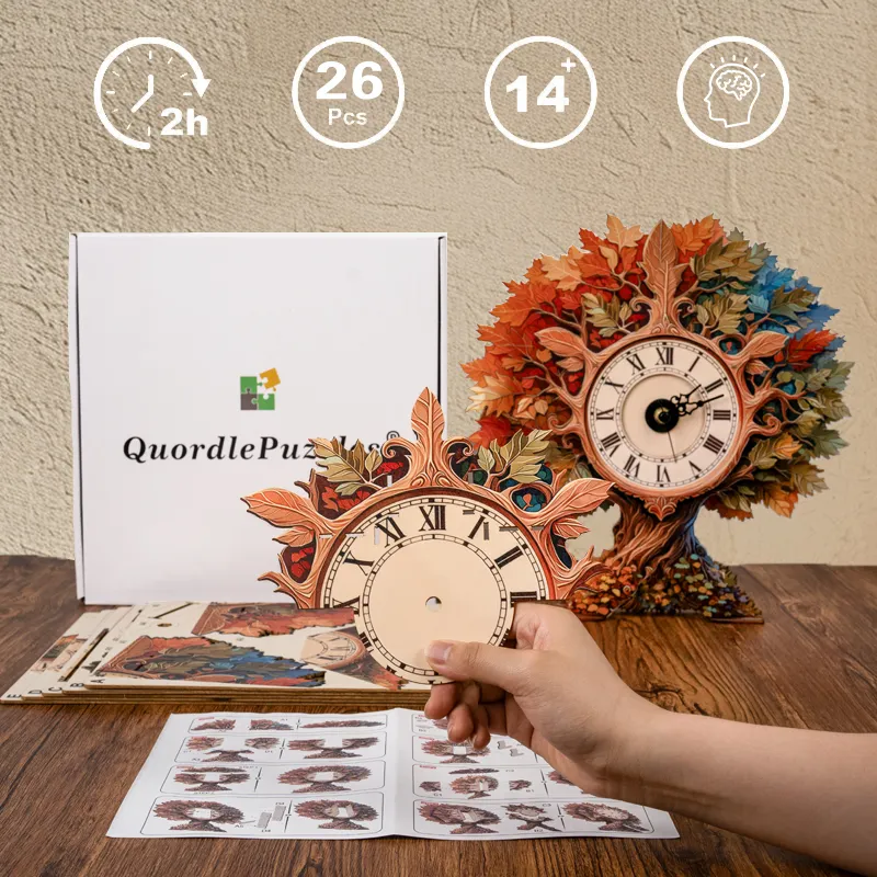 Autumn Tree Timepiece Wooden Clock Puzzle