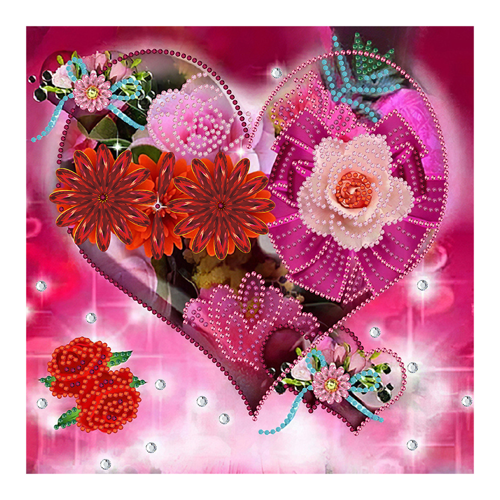 Love Rose 30*30CM(Canvas) Special Shaped Drill Diamond Painting gbfke