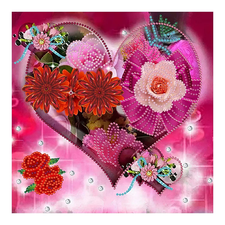 Partial Special-Shaped Diamond Painting - Love Rose 30*30CM