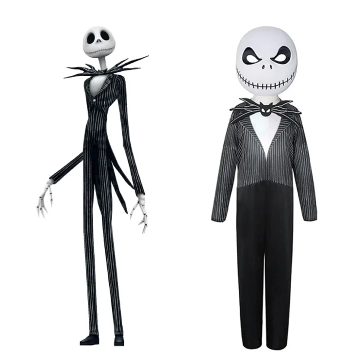Kids The Nightmare Before Christmas Cosplay Costume Jumpsuit Mask Outfits Halloween Carnival Suit