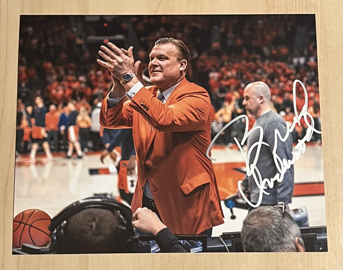 BRAD UNDERWOOD SIGNED 8x10 Photo Poster painting ILLINOIS FIGHTING ILLINI COACH AUTOGRAPHED COA