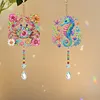 2pcs Crab and Seahorse DIY Acrylic Diamond Painting Wind Chime for Adult 5D Diamond Painting Suncatcher with Crystal Pendant Double Sided Hanging Diamonds Art Paint Ornament Gift for Home