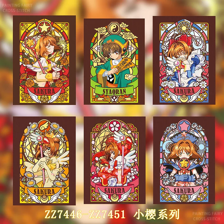ZZ7446-ZZ7451-Tarot Sakura Series]_ 29.28_ Painting Fairy Cross