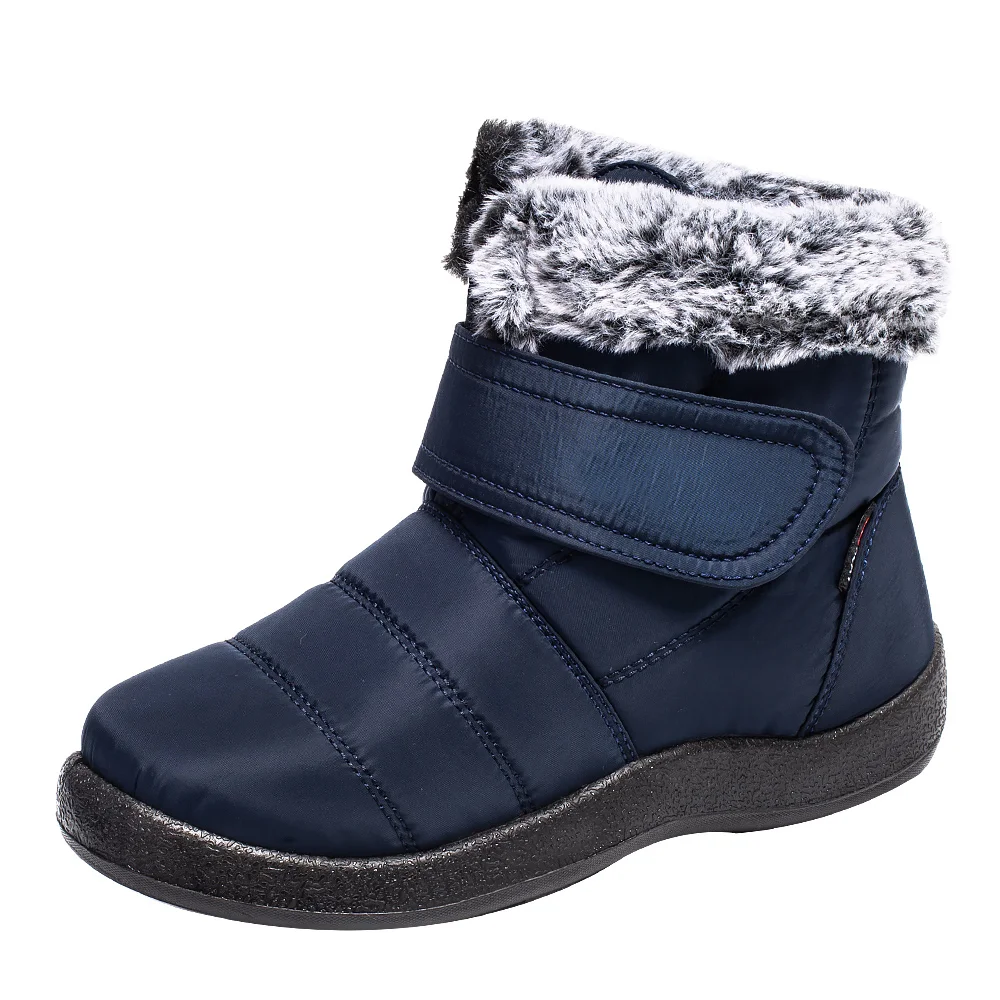 Zhungei New Down Waterproof Winter Boots Women Anti Slip Thick Warm Plush Snow Boots Woman Leisure Rabbit Fur Cotton Padded Shoes