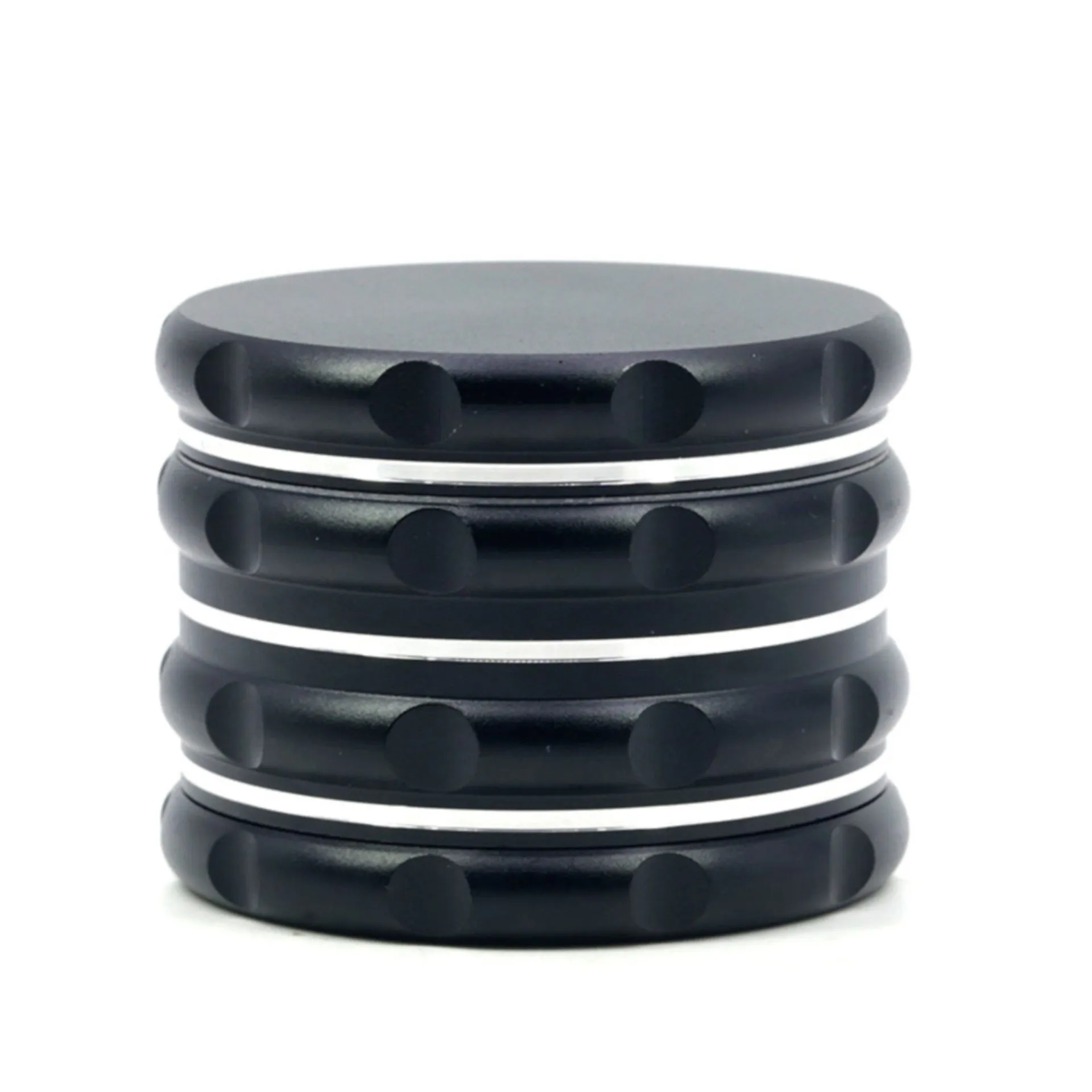 Snap-On 4 Layer Built-In Mesh Aluminum Alloy 63MM Herb Grinder-Black