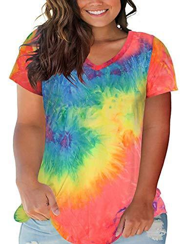  thdmladies Tie-dyed V-neck T-shirt thedmladies
