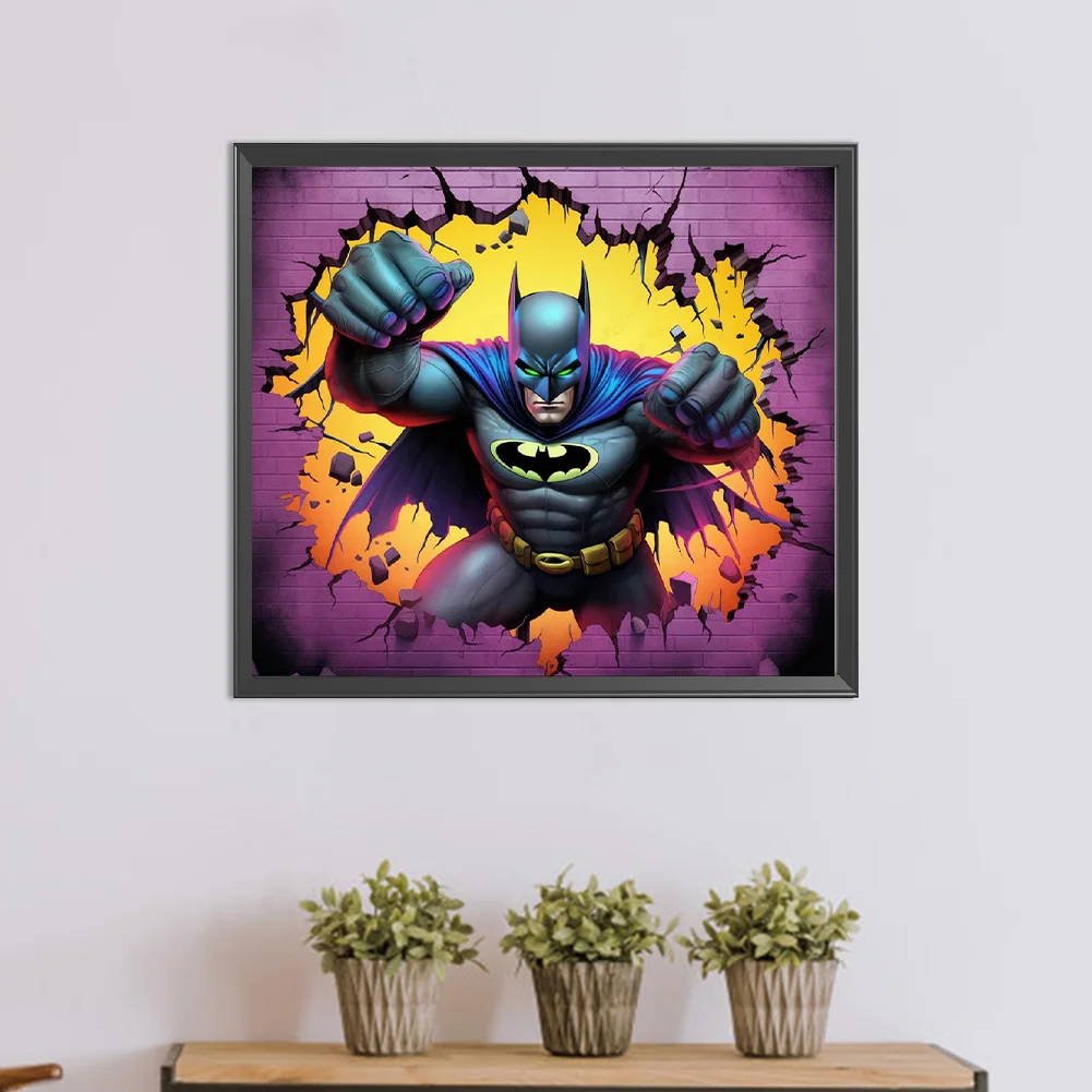 Diamond Painting - Full Round Drill - Batman Breaking Wall(Canvas|40*35cm)