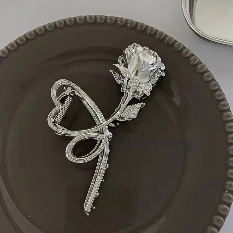 Metal Grab Clip Elegant Bow Hairpin Back Head Large Shark Clip French Pearl Clip Hair Accessories