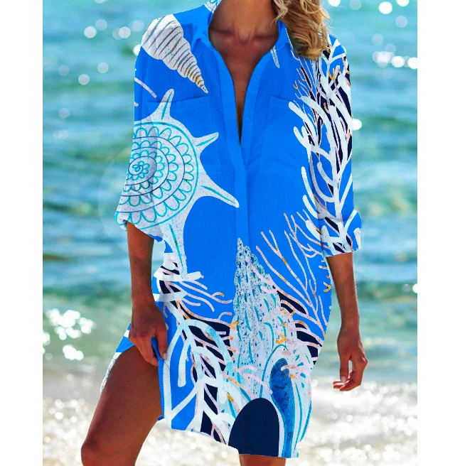 Women's Conch Printed Holiday Beach Shirt