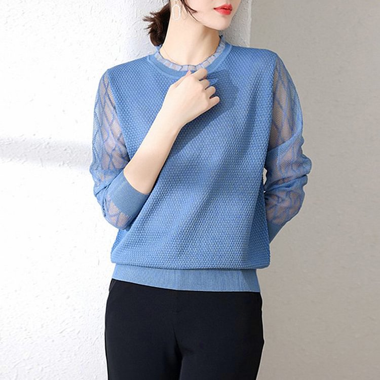 Long Sleeve Paneled Casual Shirts & Tops QueenFunky