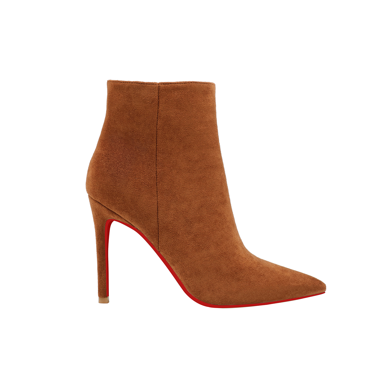 100mm Women's Ankle Boots Middle Heels Pointed Toe Stiletto Red Bottom Croc Boots-MERUMOTE