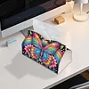 (25cm)Rainbow Floral Butterfly DIY Diamond Painting PU Tissue Holder Box
