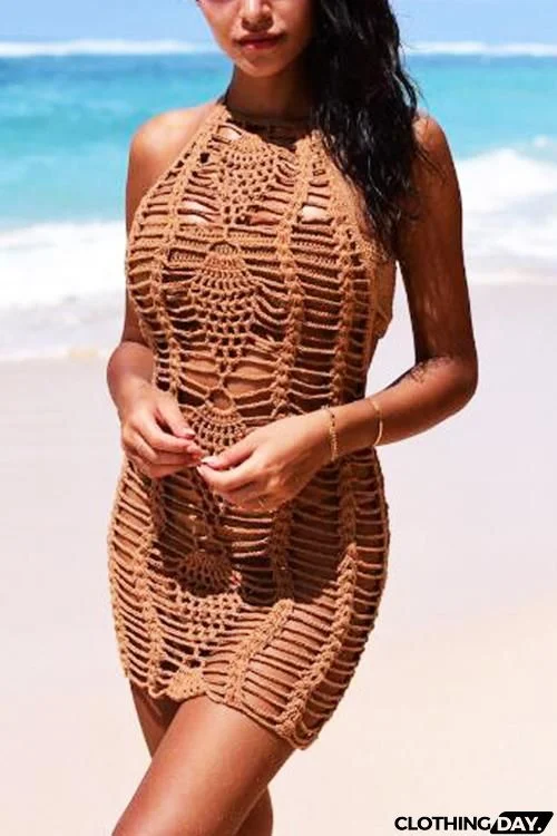 Hollow Crochet Cover Dress