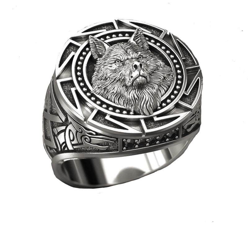 Wish Hot Sale New Viking Warrior Wolf Head Men’s Finger Ring Vintage Celtic Wolf Totem Ring