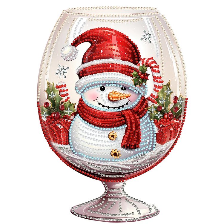 Partial Special-Shaped Diamond Painting - Christmas Water Glass 30*30CM