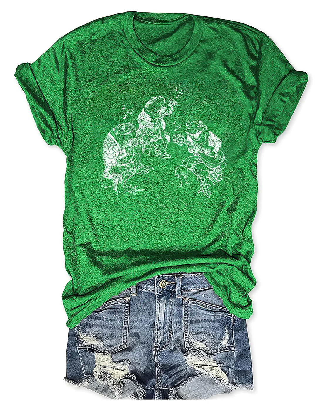 Frog Musicians 90s Retro T-shirt