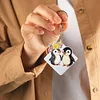 5PCS-Pingouin-Double face perceuse-diamant porte-clés