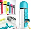 Creative two-in-one medicine box water cup seven-day pack outdoor portable water bottle with medicine box cup for one week