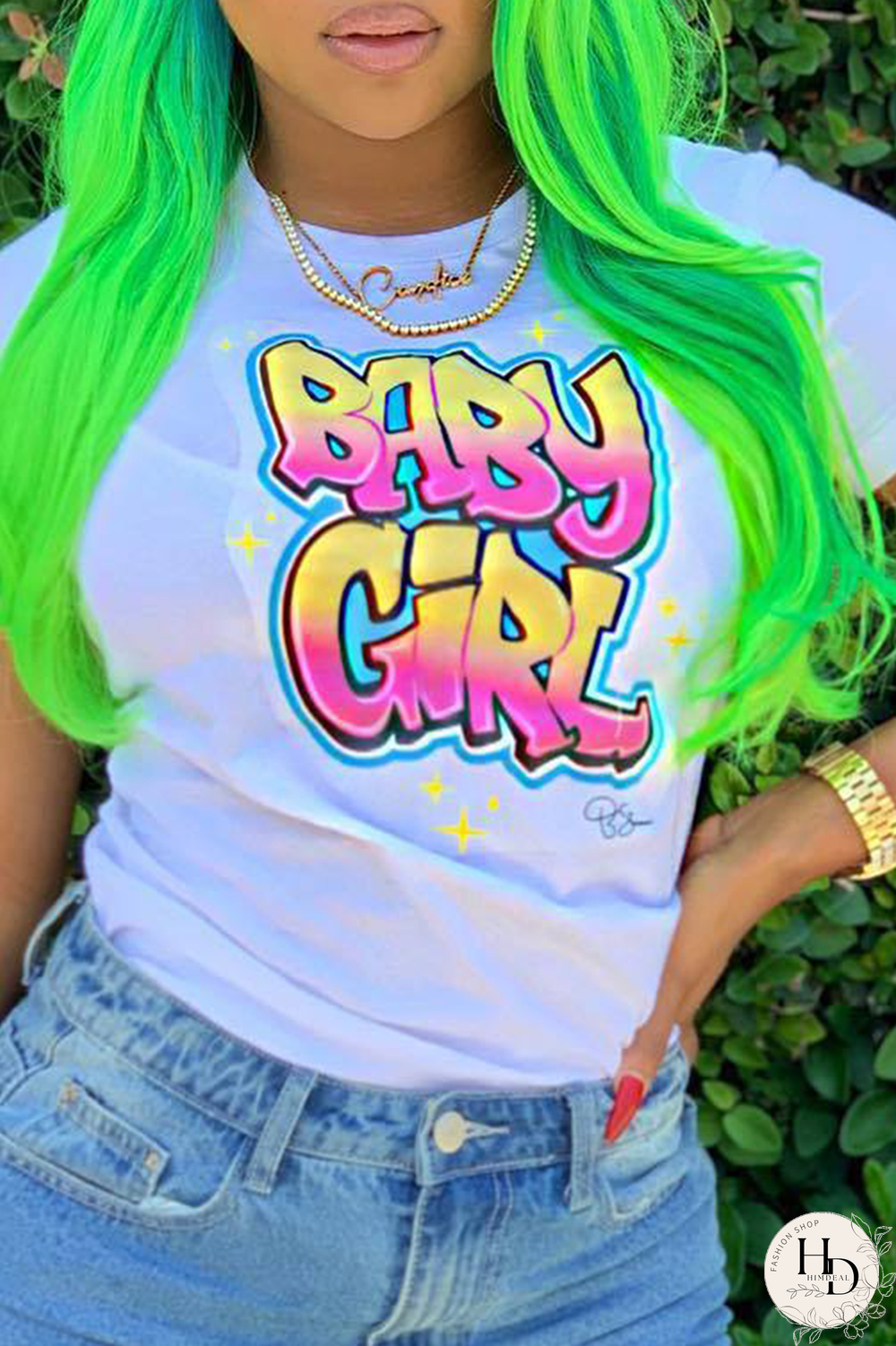 White O Neck Short Sleeve Print Patchwork